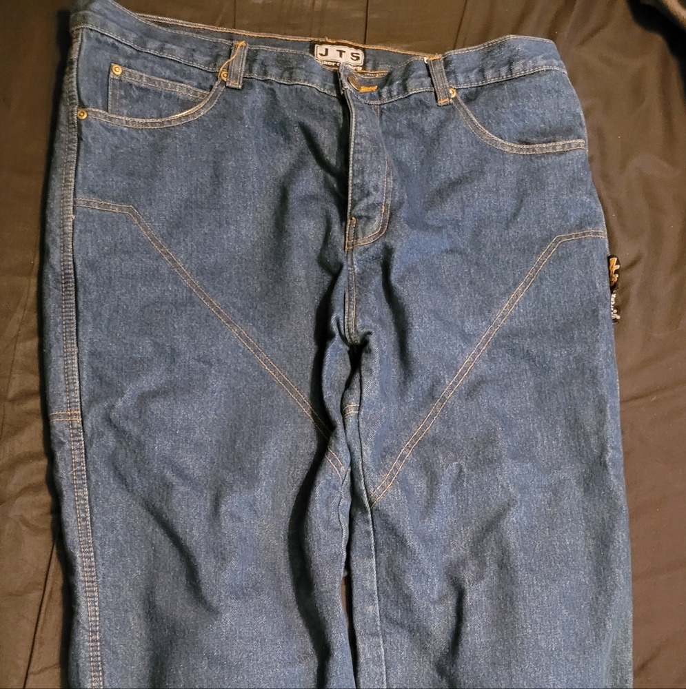 Mens motorcycle kevlar armored blue jeans 38x28 very nice